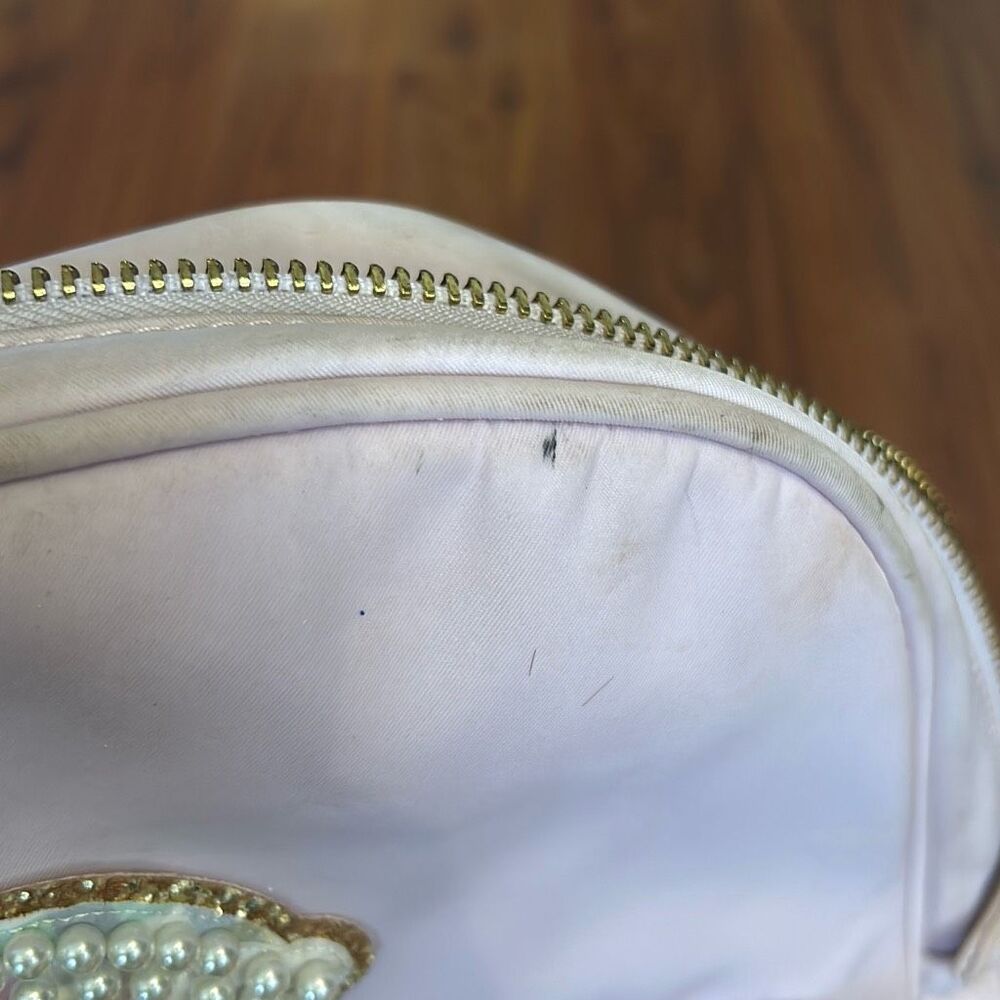 Stoney Clover Lane light pink backpack pearl rainbow patch monogram ALB - Picture 9 of 9